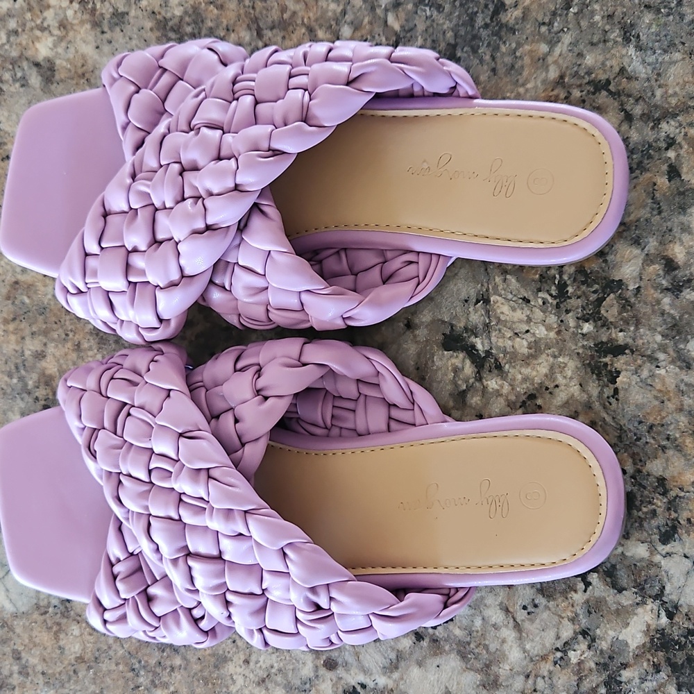 Size 8 Lily Morgan Elegant Lavender Women's Sandals - Picture 3 of 7